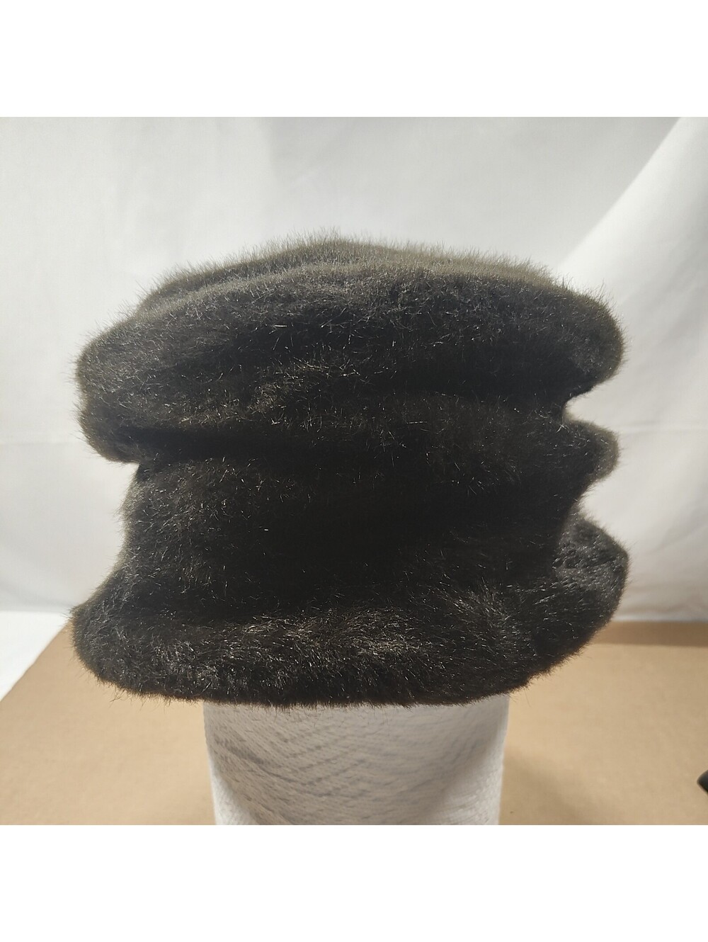 Vintage Nordstrom brown Faux Fur Hat Winter Hat Made In Belgium